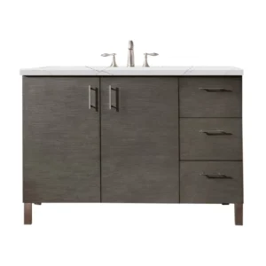 Metropolitan 48″ Single Vanity, Silver Oak w/ 3 CM Ethereal Noctis Quartz Top