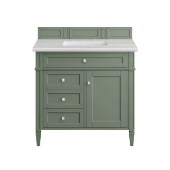 Brittany 36" Single Vanity, Smokey Celadon w/ 3 CM Arctic Fall Top - Image 2