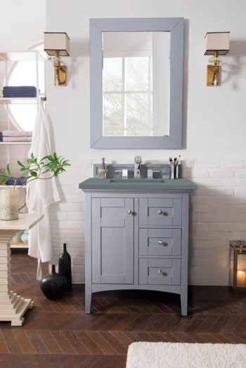 Palisades 30" Single Vanity, Silver Gray w/ 3 CM Cala Blue Top - Image 2