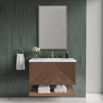 Marcello 36" Single Vanity, Chestnut w/ 3 CM White Zeus Top - Image 3