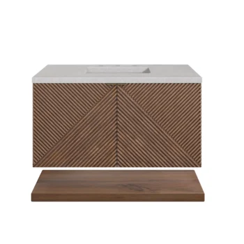 Marcello 36" Single Vanity, Chestnut w/ 3 CM Eternal Serena Top