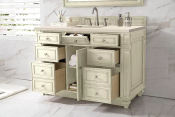 Bristol 48" Single Vanity, Vintage Vanilla w/ 3 CM Eternal Marfil Quartz Top - Image 4
