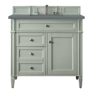 Brittany 36″ Single Vanity, Sage Green w/ 3 CM Cala Blue Top