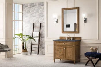 Brittany 36" Single Vanity, Saddle Brown w/ 3 CM Charcoal Soapstone Quartz Top - Image 3