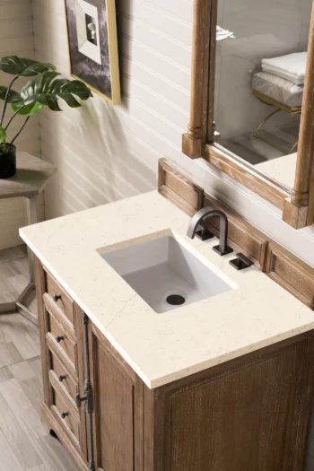 Providence 36" Single Vanity, Driftwood w/ 3 CM Eternal Marfil Quartz Top - Image 3
