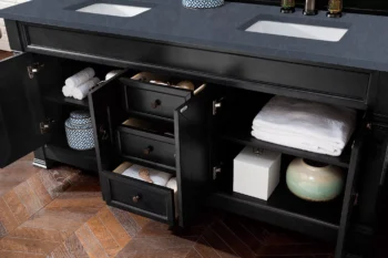 Brookfield 72" Double Vanity, Antique Black w/ 3 CM Charcoal Soapstone Quartz Top - Image 4