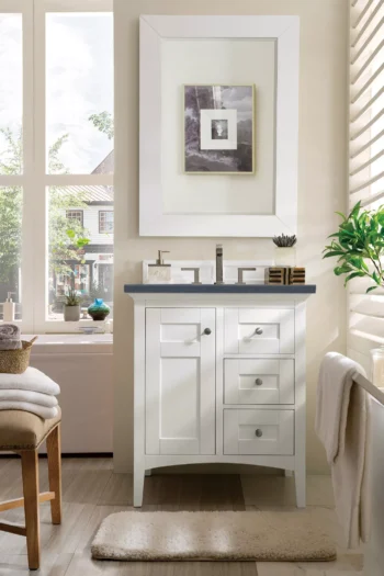 Palisades 30" Single Vanity, Bright White w/ 3 CM Charcoal Soapstone Quartz Top - Image 2