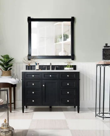 Brittany 48" Single Vanity, Black Onyx w/ 3 CM Ethereal Noctis Quartz Top - Image 2
