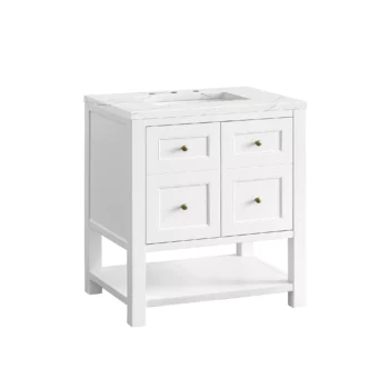 Breckenridge 30" Single Vanity, Bright White w/ 3 CM Ethereal Noctis Top - Image 6