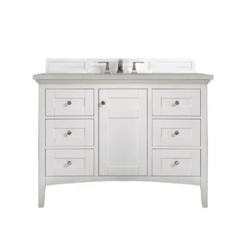 Palisades 48" Single Vanity, Bright White w/ 3 CM Eternal Serena Quartz Top