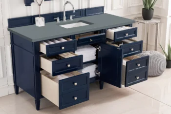 Brittany 60" Single Vanity, Victory Blue w/ 3 CM Cala Blue Top - Image 4