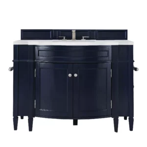 Brittany 46″ Single Vanity, Victory Blue w/ 3 CM Arctic Fall Solid Surface Top