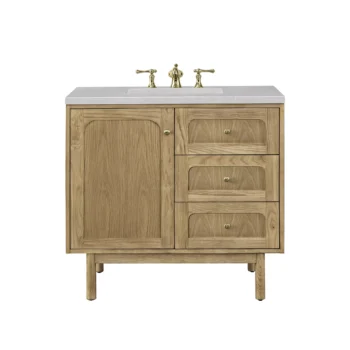 Laurent 36" Single Vanity, Light Natural Oak w/ 3 CM Eternal Serena Top