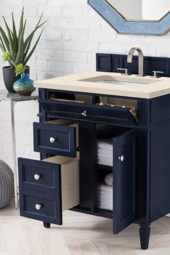 Brittany 30" Single Vanity, Victory Blue w/ 3 CM Eternal Marfil Quartz Top - Image 4