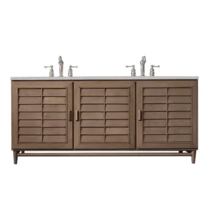 Portland 72″ Double Vanity Whitewashed Walnut w/ 3 CM Eternal Serena Quartz Top