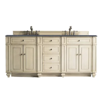 Bristol 72" Double Vanity, Vintage Vanilla w/ 3 CM Charcoal Soapstone Quartz Top