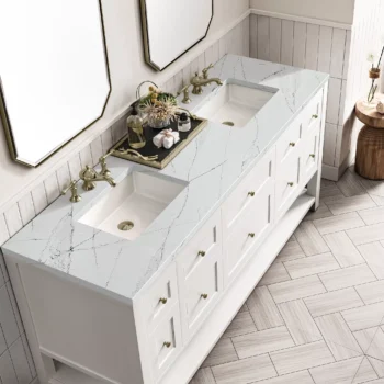 Breckenridge 72" Double Vanity, Bright White w/ 3 CM Ethereal Noctis Top - Image 6
