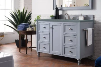 Copper Cove Encore 48" Single Vanity, Silver Gray w/ 3 CM Cala Blue Quartz Top - Image 3