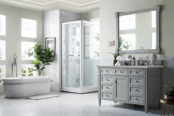 Brittany 48" Single Vanity, Urban Gray w/ 3 CM Eternal Serena Quartz Top - Image 3