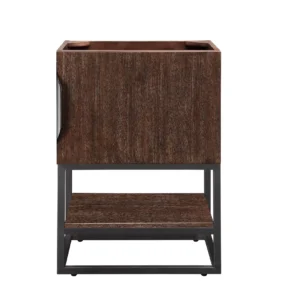 Columbia 24″ Single Vanity Cabinet, Coffee Oak, Matte Black