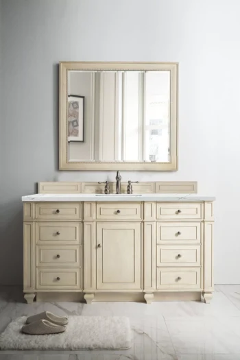 Bristol 60" Single Vanity, Vintage Vanilla w/ 3 CM Ethereal Noctis Quartz Top - Image 2
