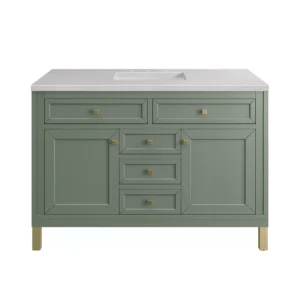Chicago 48″ Single Vanity, Smokey Celadon w/ 3 CM Eternal Serena Top