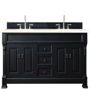 Brookfield 72″ Double Vanity, Antique Black w/ 3 CM Eternal Marfil Quartz Top