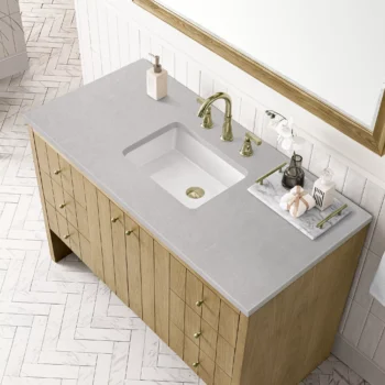 Hudson 48" Single Vanity, Light Natural Oak w/ 3 CM Eternal Serena Top - Image 5