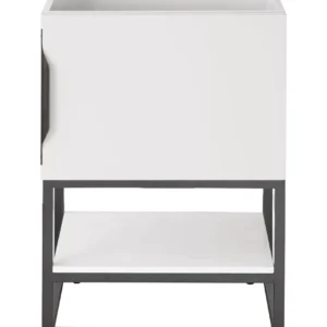 Columbia 24″ Single Vanity Cabinet, Glossy White, Matte Black