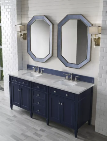 Brittany 72" Double Vanity, Victory Blue w/ 3 CM Eternal Serena Quartz Top - Image 3