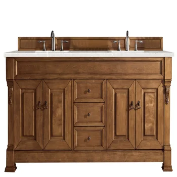 Brookfield 72" Double Vanity, Country Oak w/ 3 CM Eternal Serena Quartz Top