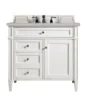 Brittany 36″ Single Vanity, Bright White w/ 3 CM Eternal Serena Quartz Top