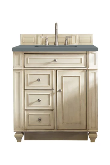 Bristol 30" Single Vanity, Vintage Vanilla w/ 3 CM Cala Blue Top