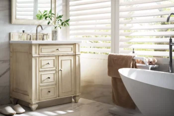 Bristol 30" Single Vanity, Vintage Vanilla w/ 3 CM White Zeus Quartz Top - Image 3