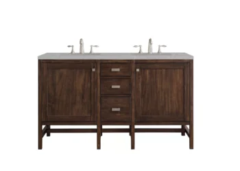 Addison 60" Double Vanity, Mid-Century Acacia w/ 3 CM Eternal Serena Quartz Top
