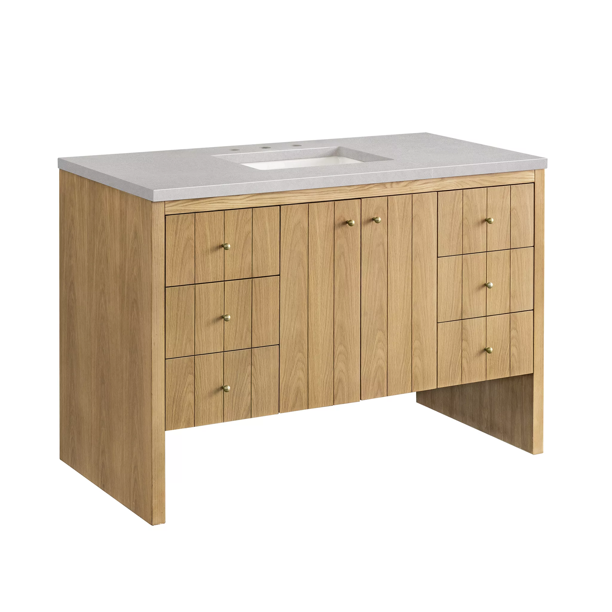 Hudson 48" Single Vanity, Light Natural Oak w/ 3 CM Eternal Serena Top - Image 6