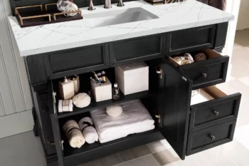 Brookfield 48" Single Vanity, Antique Black w/ 3 CM Ethereal Noctis Quartz Top - Image 4