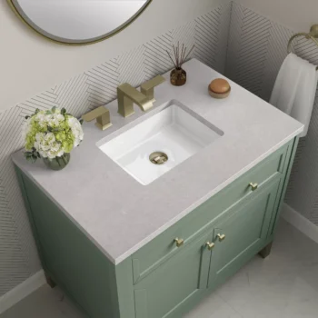 Chicago 36" Single Vanity, Smokey Celadon w/ 3 CM Eternal Serena Top - Image 5