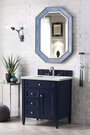 Brittany 30" Single Vanity, Victory Blue w/ 3 CM Ethereal Noctis Quartz Top - Image 3