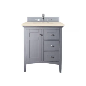 Palisades 30″ Single Vanity, Silver Gray w/ 3 CM Eternal Marfil Quartz Top