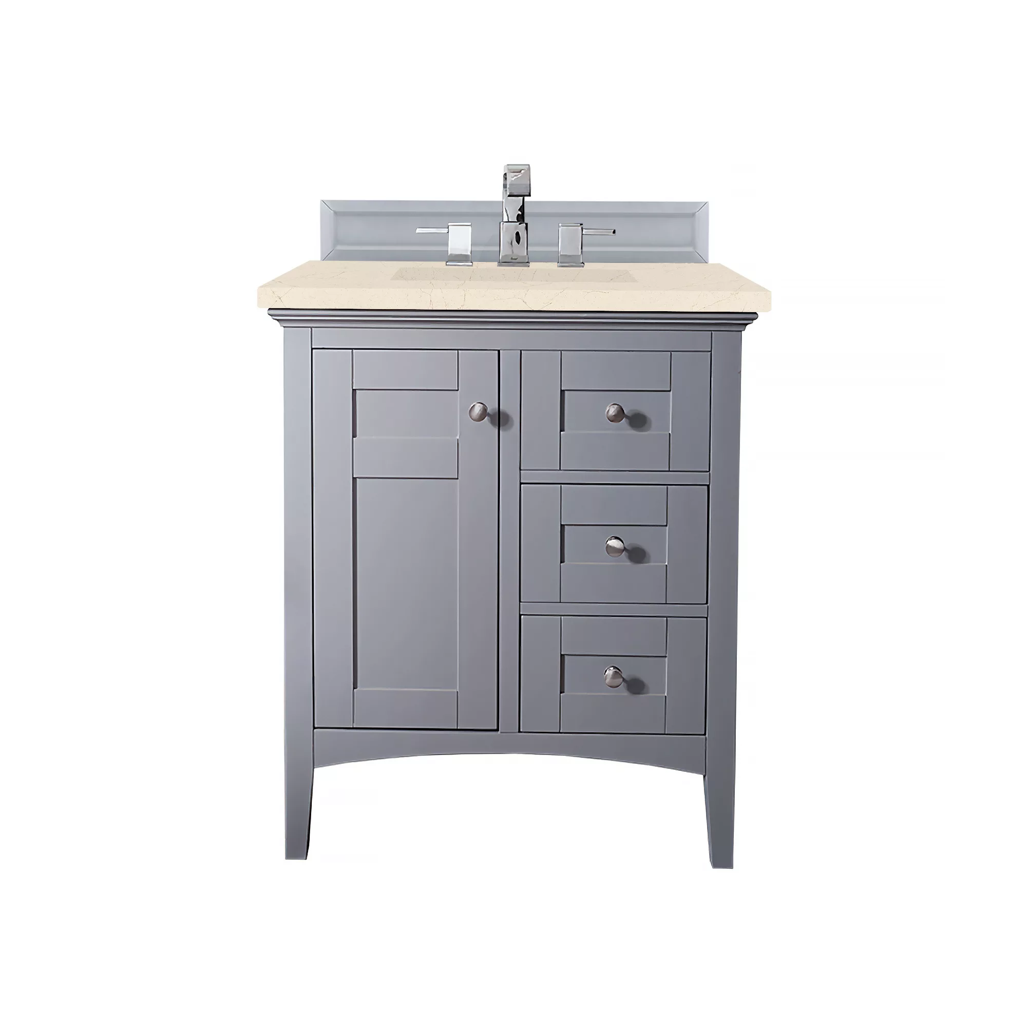 Palisades 30" Single Vanity, Silver Gray w/ 3 CM Eternal Marfil Quartz Top