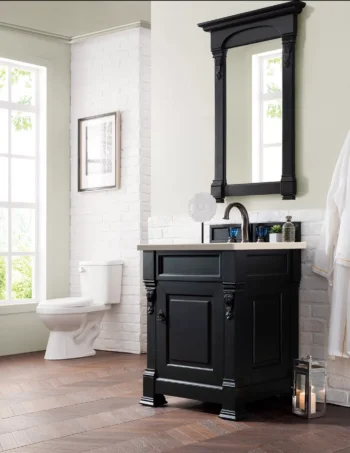 Brookfield 26" Single Vanity, Antique Black w/ 3 CM Eternal Marfil Quartz Top - Image 3