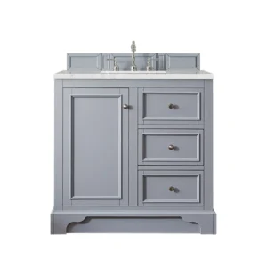 De Soto 36″ Single Vanity, Silver Gray w/ 3 CM Eternal Serena Quartz Top