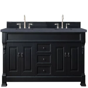 Brookfield 72″ Double Vanity, Antique Black w/ 3 CM Charcoal Soapstone Quartz Top