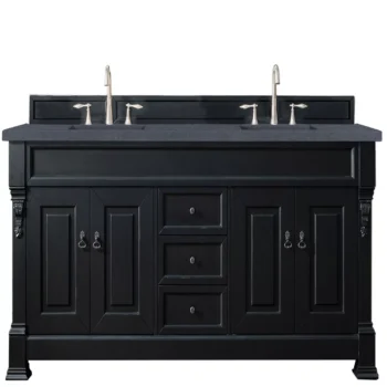 Brookfield 72" Double Vanity, Antique Black w/ 3 CM Charcoal Soapstone Quartz Top