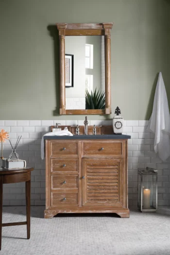 Savannah 36" Single Vanity, Driftwood w/ 3 CM Charcoal Soapstone Quartz Top - Image 2