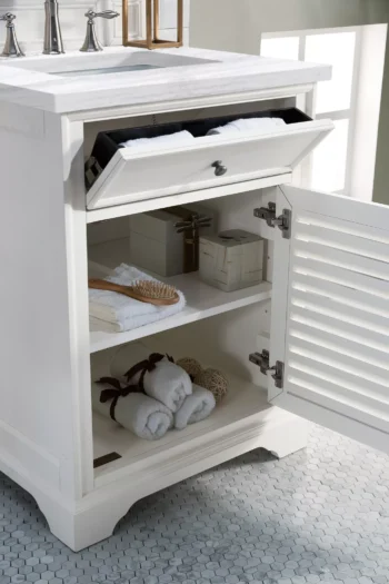 Savannah 26" Single Vanity, Bright White w/ 3 CM Arctic Fall Top - Image 4