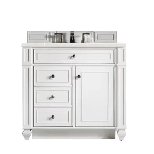 Bristol 36″ Single Vanity, Bright White w/ 3 CM Eternal Serena Quartz Top