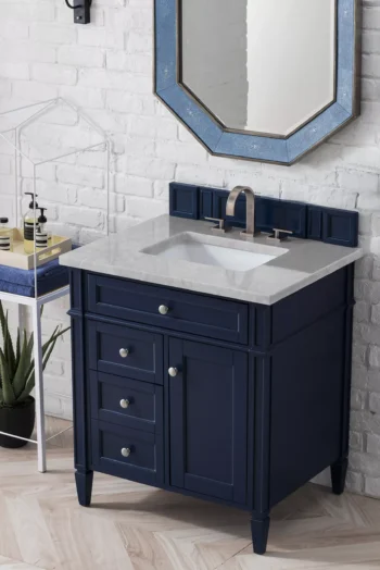 Brittany 30" Single Vanity, Victory Blue w/ 3 CM Eternal Serena Quartz Top - Image 3