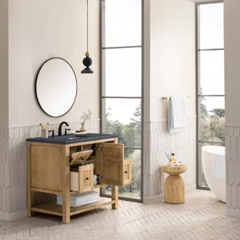 Breckenridge 36" Single Vanity, Light Natural Oak w/ 3 CM Charcoal Soapstone Top - Image 4